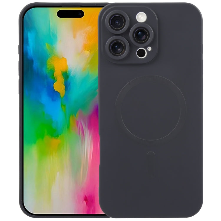 Coque de téléphone MagSafe en silicone TPU liquide de couleur unie