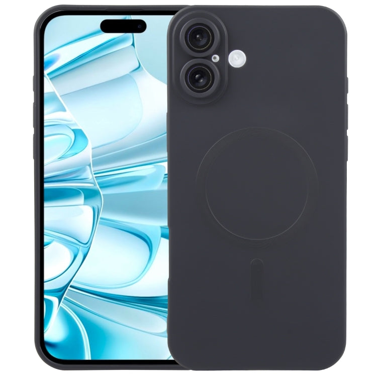 Coque de téléphone MagSafe en silicone TPU liquide de couleur unie