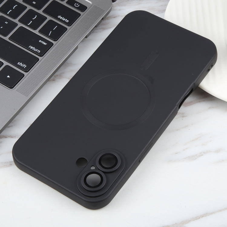 Coque de téléphone MagSafe en silicone TPU liquide de couleur unie