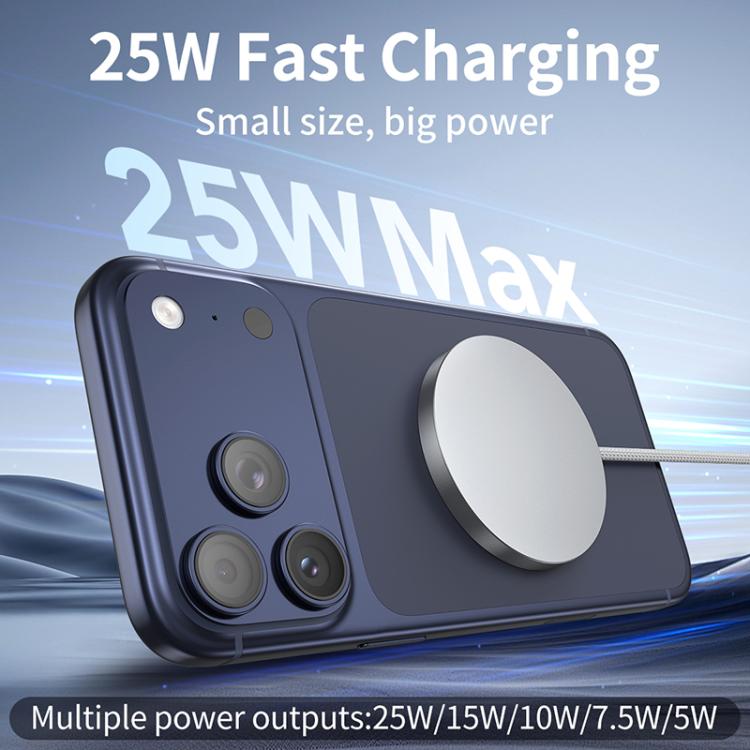 Chargeur Sans Fil Magnétique Qi2 25W – Recharge Rapide Ultra-Fine (Interface USB-C)