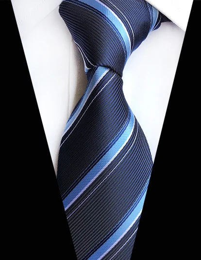 Cravate Élégante pour Homme (8 cm) en Soie – Motifs Rayures et Carreaux pour Costume, Mariage et Busines