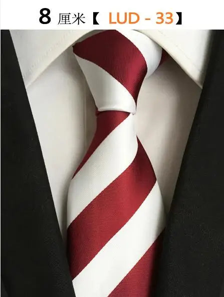 Cravate Homme en Soie (8 cm) – Motifs Rayures et Carreaux, Élégance Business et Mariage
