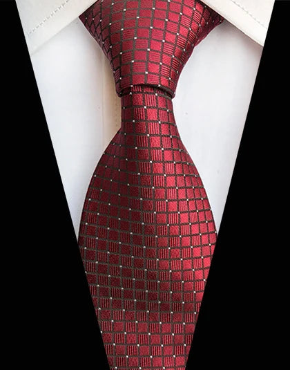 Cravate Élégante pour Homme (8 cm) en Soie – Motifs Rayures et Carreaux pour Costume, Mariage et Busines