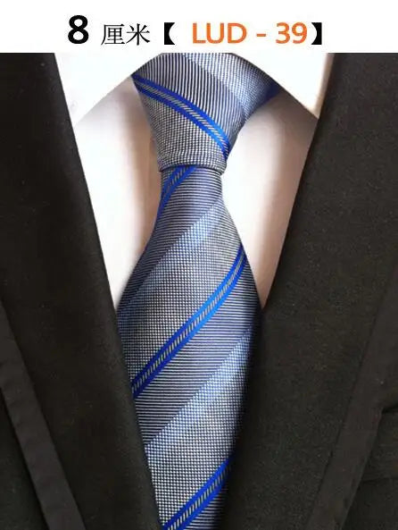 Cravate Homme en Soie (8 cm) – Motifs Rayures et Carreaux, Élégance Business et Mariage