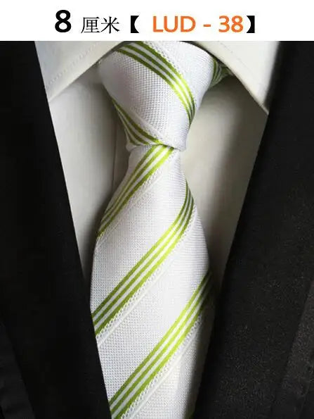 Cravate Homme en Soie (8 cm) – Motifs Rayures et Carreaux, Élégance Business et Mariage