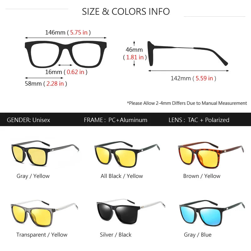 Lunettes de Vision Nocturne pour Conducteur – Anti-Éblouissement & Haute Définition – Protection UV pour Conduite de Nuit, Pluie et Brouillard