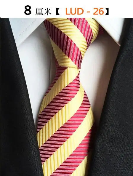 Cravate Homme en Soie (8 cm) – Motifs Rayures et Carreaux, Élégance Business et Mariage
