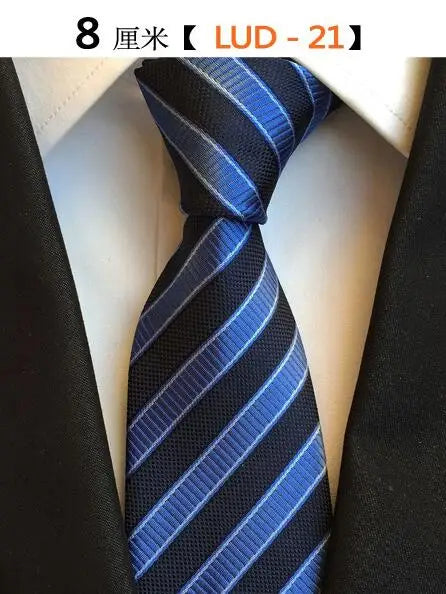Cravate Homme en Soie (8 cm) – Motifs Rayures et Carreaux, Élégance Business et Mariage