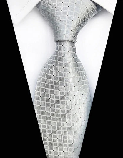 Cravate Élégante pour Homme (8 cm) en Soie – Motifs Rayures et Carreaux pour Costume, Mariage et Busines