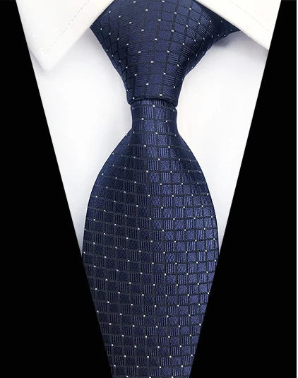 Cravate Élégante pour Homme (8 cm) en Soie – Motifs Rayures et Carreaux pour Costume, Mariage et Busines