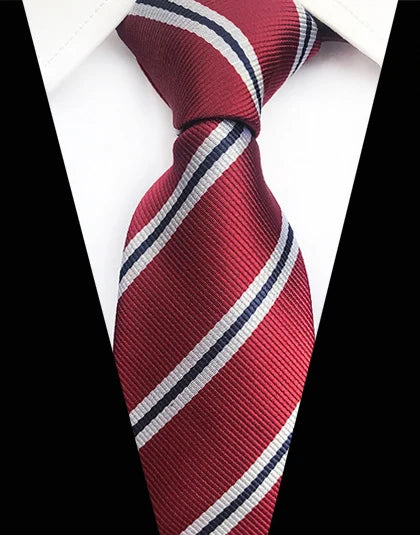 Cravate Élégante pour Homme (8 cm) en Soie – Motifs Rayures et Carreaux pour Costume, Mariage et Busines