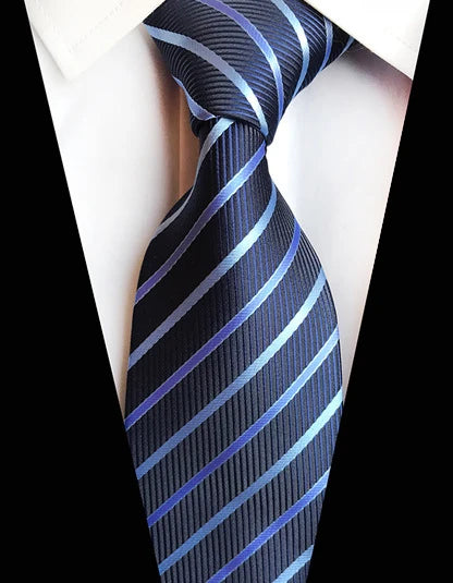 Cravate Élégante pour Homme (8 cm) en Soie – Motifs Rayures et Carreaux pour Costume, Mariage et Busines