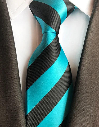 Cravate Élégante pour Homme (8 cm) en Soie – Motifs Rayures et Carreaux pour Costume, Mariage et Busines