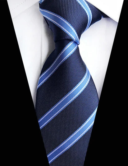 Cravate Élégante pour Homme (8 cm) en Soie – Motifs Rayures et Carreaux pour Costume, Mariage et Busines