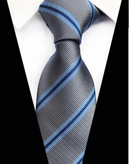 Cravate Élégante pour Homme (8 cm) en Soie – Motifs Rayures et Carreaux pour Costume, Mariage et Busines