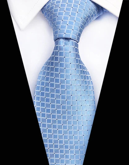 Cravate Élégante pour Homme (8 cm) en Soie – Motifs Rayures et Carreaux pour Costume, Mariage et Busines