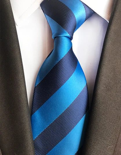 Cravate Élégante pour Homme (8 cm) en Soie – Motifs Rayures et Carreaux pour Costume, Mariage et Busines