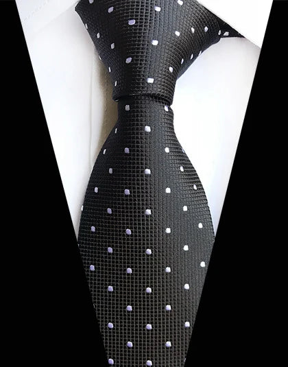 Cravate Élégante pour Homme (8 cm) en Soie – Motifs Rayures et Carreaux pour Costume, Mariage et Busines