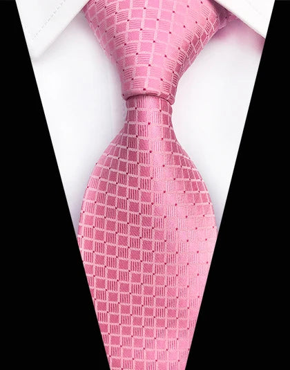 Cravate Élégante pour Homme (8 cm) en Soie – Motifs Rayures et Carreaux pour Costume, Mariage et Busines
