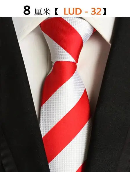 Cravate Homme en Soie (8 cm) – Motifs Rayures et Carreaux, Élégance Business et Mariage