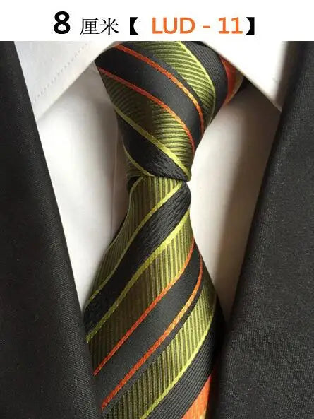 Cravate Homme en Soie (8 cm) – Motifs Rayures et Carreaux, Élégance Business et Mariage