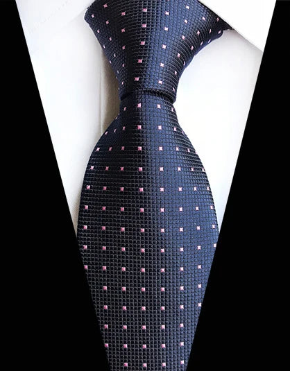 Cravate Élégante pour Homme (8 cm) en Soie – Motifs Rayures et Carreaux pour Costume, Mariage et Busines