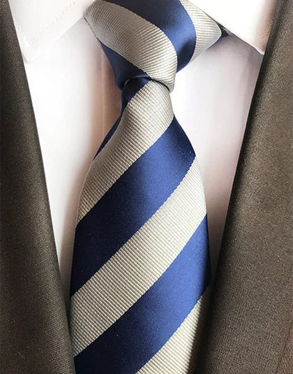 Cravate Élégante pour Homme (8 cm) en Soie – Motifs Rayures et Carreaux pour Costume, Mariage et Busines