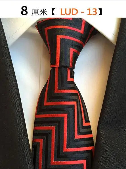 Cravate Homme en Soie (8 cm) – Motifs Rayures et Carreaux, Élégance Business et Mariage