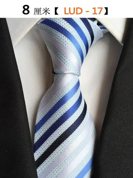 Cravate Homme en Soie (8 cm) – Motifs Rayures et Carreaux, Élégance Business et Mariage