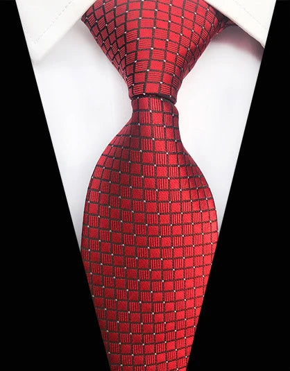 Cravate Élégante pour Homme (8 cm) en Soie – Motifs Rayures et Carreaux pour Costume, Mariage et Busines