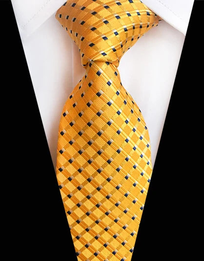 Cravate Élégante pour Homme (8 cm) en Soie – Motifs Rayures et Carreaux pour Costume, Mariage et Busines