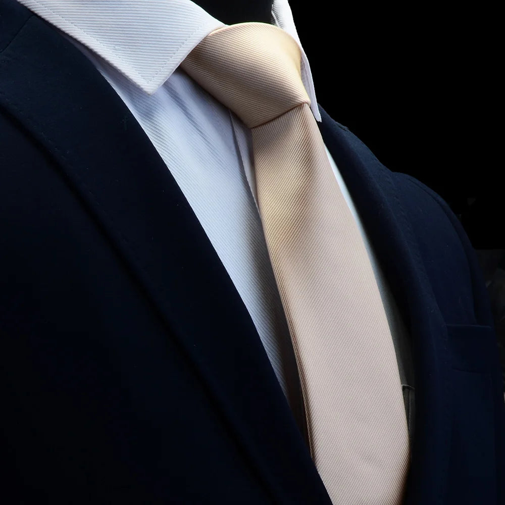 Cravate Élégante pour Homme en Soie Jacquard (8 cm) – Modèle Uni Classique pour Mariage, Business et Cérémonie