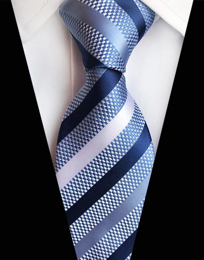 Cravate Élégante pour Homme (8 cm) en Soie – Motifs Rayures et Carreaux pour Costume, Mariage et Busines