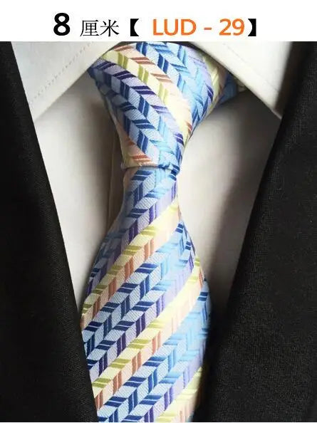 Cravate Homme en Soie (8 cm) – Motifs Rayures et Carreaux, Élégance Business et Mariage