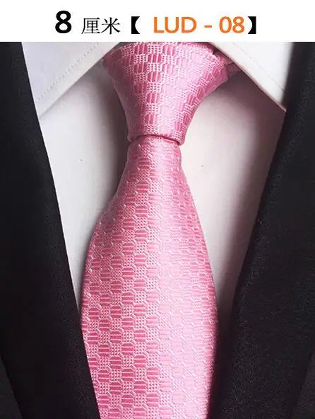 Cravate Homme en Soie (8 cm) – Motifs Rayures et Carreaux, Élégance Business et Mariage