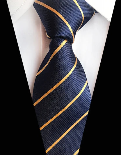 Cravate Élégante pour Homme (8 cm) en Soie – Motifs Rayures et Carreaux pour Costume, Mariage et Busines