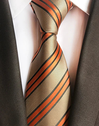Cravate Élégante pour Homme (8 cm) en Soie – Motifs Rayures et Carreaux pour Costume, Mariage et Busines