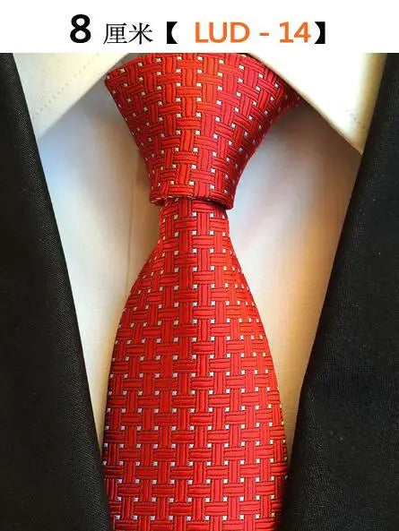 Cravate Homme en Soie (8 cm) – Motifs Rayures et Carreaux, Élégance Business et Mariage