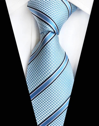 Cravate Élégante pour Homme (8 cm) en Soie – Motifs Rayures et Carreaux pour Costume, Mariage et Busines