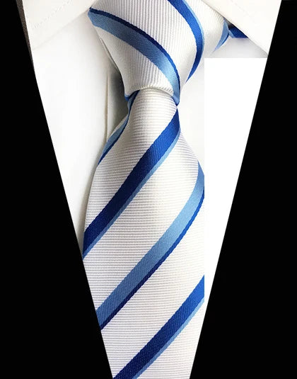 Cravate Élégante pour Homme (8 cm) en Soie – Motifs Rayures et Carreaux pour Costume, Mariage et Busines