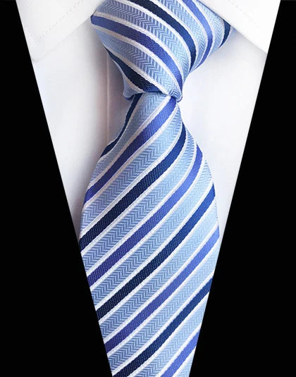 Cravate Élégante pour Homme (8 cm) en Soie – Motifs Rayures et Carreaux pour Costume, Mariage et Busines