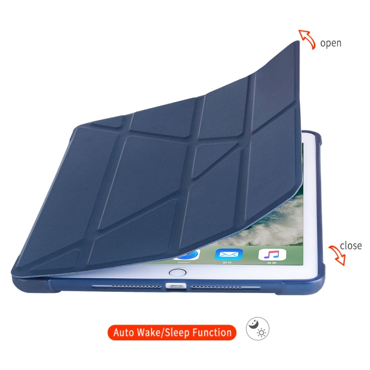 Étui de protection en TPU antichoc multi-pliage pour iPad 9.7 (2018) / 9.7 (2017) / air / air2, avec support et emplacement pour stylo