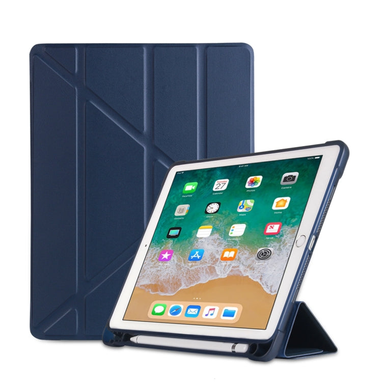 Étui de protection en TPU antichoc multi-pliage pour iPad 9.7 (2018) / 9.7 (2017) / air / air2, avec support et emplacement pour stylo