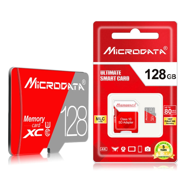 MICRODATA Carte mémoire TF(Micro SD) Classe 10 Rouge et Gris 128 Go