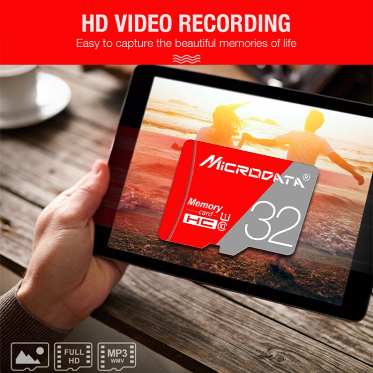 MICRODATA Carte mémoire TF(Micro SD) Classe 10 Rouge et Gris 128 Go