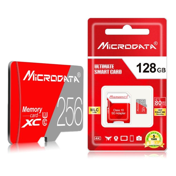 MICRODATA Carte mémoire TF(Micro SD) Classe 10 Rouge et Gris 256 Go