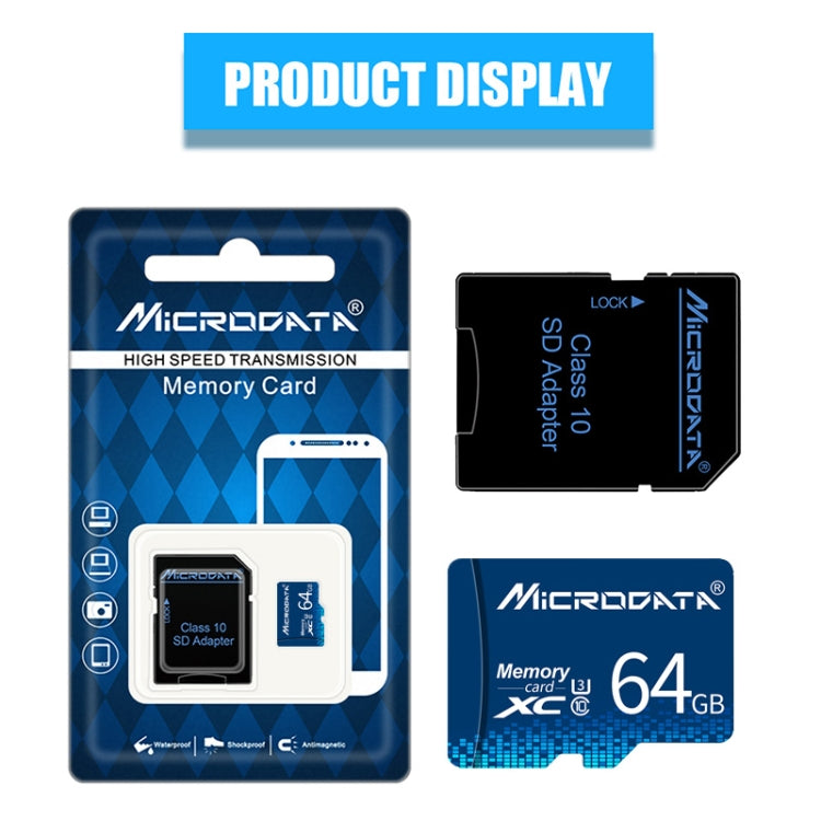 MICRODATA Carte mémoire U3 Bleu TF (Micro SD) 64 Go