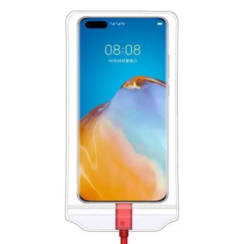 Pochette transparente étanche, pour téléphone jusqu'à 6.8 pouces + dragonne