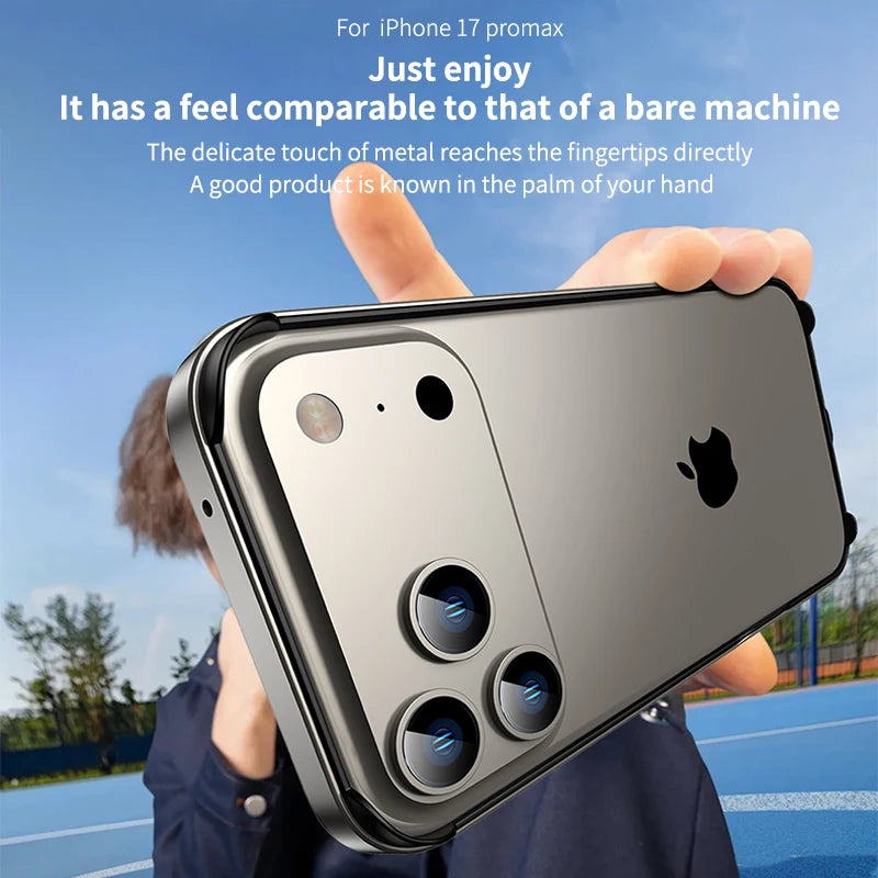 Coque Bumper Luxe en Alliage Métallique pour iPhone 14 à 17 Pro Max