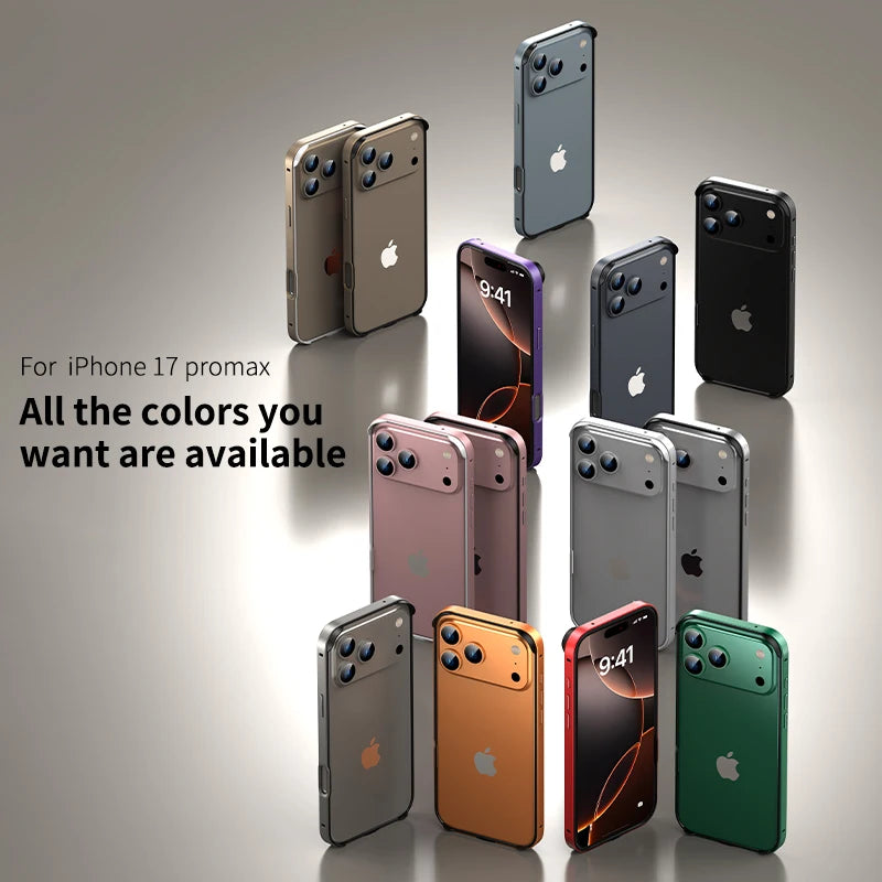 Coque Bumper Luxe en Alliage Métallique pour iPhone 14 à 17 Pro Max